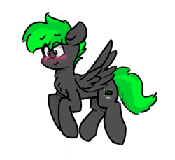Size: 945x864 | Tagged: safe, artist:solarhors, derpibooru exclusive, oc, oc only, oc:bytewave, pegasus, pony, blushing, chest fluff, eye clipping through hair, eyebrows, eyebrows visible through hair, male, partially open wings, pegasus oc, signature, simple background, solo, stallion, transparent background, wings
