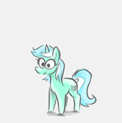 Size: 1060x1068 | Tagged: safe, artist:smirk, lyra heartstrings, pony, unicorn, g4, colored sketch, doodle, simple background, solo