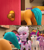 Size: 1600x1800 | Tagged: safe, edit, edited screencap, screencap, grandma figgy, hitch trailblazer, izzy moonbow, pipp petals, zipp storm, earth pony, pegasus, pony, unicorn, g5, my little pony: make your mark, winter wishday, spoiler:g5, butt, door, eyes on the prize, fanservice, female, hat, hitchbutt, male, mane five, mare, out of context, plot, stallion, stupid sexy hitch trailblazer