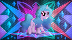 Size: 3840x2160 | Tagged: safe, artist:laszlvfx, edit, izzy moonbow, pony, unicorn, g4, g5, g5 to g4, generation leap, high res, solo, wallpaper, wallpaper edit