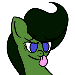 Size: 5000x5000 | Tagged: safe, artist:houndy, oc, oc only, oc:mosskin, earth pony, pony, :p, cute, long hair, long mane, simple background, smug, solo, tongue out, transparent background