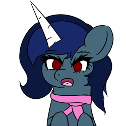 Size: 5000x5000 | Tagged: safe, artist:houndy, oc, oc only, oc:houndy, pony, unicorn, blue mane, cute, eyelashes, eyeliner, horn, long hair, long mane, makeup, multicolored hair, red eyes, simple background, solo, transparent background, unicorn oc