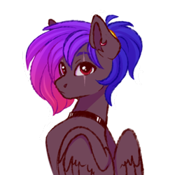 Size: 403x401 | Tagged: safe, artist:vetta, oc, oc only, pegasus, pony, ear piercing, earring, eye scar, facial scar, female, jewelry, mare, piercing, scar, simple background, solo, transparent background