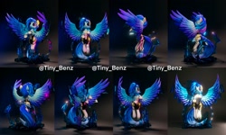 Size: 2728x1632 | Tagged: oc name needed, safe, artist:tinybenz, oc, oc only, pegasus, pony, 3d, clothes, craft, cute, feathered wings, female, figurine, looking at something, mare, multiple angles, pegasus oc, photo, sculpture, signature, solo, spread wings, tail, turnaround, wings