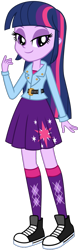 Size: 317x1000 | Tagged: safe, artist:emeraldblast63, twilight sparkle, human, equestria girls, g4, clothes, converse, female, long socks, shoes, simple background, skirt, solo, transparent background