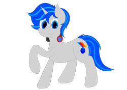 Size: 3508x2480 | Tagged: safe, artist:samenandsam, oc, oc only, oc:sound shiver, pony, unicorn, 2023 community collab, derpibooru community collaboration, headphones, high res, horn, looking at you, male, raised hoof, simple background, smiling, smiling at you, solo, stallion, transparent background, unicorn oc