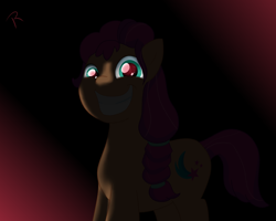 Size: 2500x2000 | Tagged: safe, artist:reinbou, sunny starscout, earth pony, pony, g5, high res, light, red eyes take warning, simple background, solo