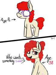 Size: 1496x2007 | Tagged: safe, artist:pinkberry, twist, earth pony, pony, colored sketch, comparison, doodle, female, filly, foal, freckles, mare, older, older twist, simple background, solo, white background