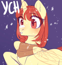 Size: 2000x2100 | Tagged: safe, artist:nika-rain, oc, pony, any gender, any race, commission, cute, high res, sketch, snow, solo, ych sketch, your character here