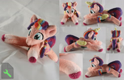Size: 4622x3000 | Tagged: safe, artist:bastler, sunny starscout, alicorn, earth pony, pony, g5, artificial horn, artificial wings, augmented, female, fluffy, horn, irl, magic, magic horn, magic wings, mane stripe sunny, mare, photo, plushie, race swap, sunnycorn, wings