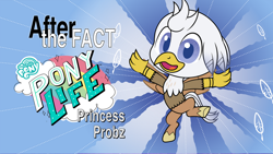Size: 1280x720 | Tagged: safe, artist:mlp-silver-quill, oc, oc only, oc:silver quill, hippogriff, after the fact, g4, g4.5, my little pony: pony life, princess probz, g4 to g4.5, generation leap, male, solo, title card, youtube link