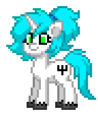 Size: 192x228 | Tagged: safe, artist:lombaxjenni, oc, oc only, oc:lunar aura, pony, unicorn, female, green eyes, pixel art, ponytail, simple background, solo, transparent background