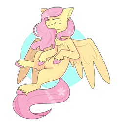 Size: 1890x1890 | Tagged: safe, artist:padfoottg, fluttershy, pegasus, pony, g4, cheek fluff, chest fluff, colored hooves, ear fluff, eyes closed, female, full body, missing cutie mark, outline, simple background, smiling, solo, spread wings, three quarter view, transparent background, white outline, wings
