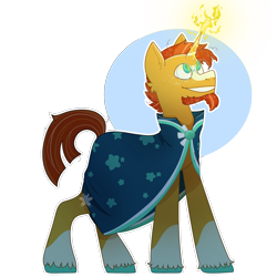 Size: 1890x1890 | Tagged: safe, artist:padfoottg, sunburst, pony, unicorn, g4, glowing, glowing horn, horn, male, simple background, solo, transparent background