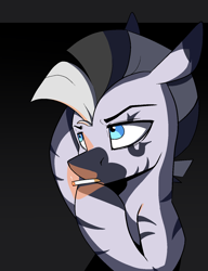 Size: 1144x1490 | Tagged: safe, artist:luxsimx, oc, oc:kona, pony, zebra, cigarette, commission, male, smoking, solo, stallion