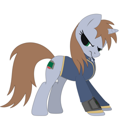 Size: 2000x2000 | Tagged: safe, artist:dddromm, oc, oc only, oc:littlepip, pony, unicorn, fallout equestria, clothes, female, high res, jumpsuit, mare, pipbuck, simple background, solo, unamused, vault suit, white background