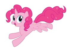 Size: 1800x1200 | Tagged: safe, artist:prixy05, pinkie pie, alicorn, pony, g4, alicornified, alternate cutie mark, pinkiecorn, race swap, simple background, solo, transparent background, vector, xk-class end-of-the-world scenario