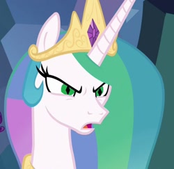Size: 1112x1080 | Tagged: safe, edit, edited screencap, screencap, princess celestia, alicorn, pony, g4, the ending of the end, cropped, green eyes, solo