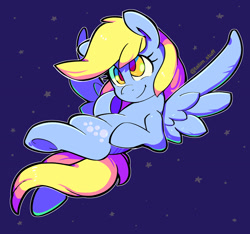 Size: 1500x1405 | Tagged: safe, artist:talimingi, derpy hooves, pegasus, pony, g4, female, flying, mare, smiling, solo, spread wings, underhoof, wings