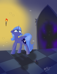 Size: 2581x3355 | Tagged: safe, artist:kbstarflower, artist:lunastaralight, nightmare moon, princess luna, alicorn, pony, g4, crying, female, filly, high res, s1 luna, solo, woona, younger