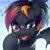 Size: 2000x2000 | Tagged: safe, artist:fenwaru, oc, oc only, oc:nacht, bat pony, pony, bat pony oc, coat markings, facial markings, fangs, female, high res, raspberry, solo, star (coat marking), star mark, tongue out