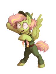 Size: 949x1265 | Tagged: safe, artist:jewellier, oc, oc:warmworm, pegasus, pony, alternate universe, clothes, hat, mlp oc ask (ru), pegasus oc, pinpoint eyes, scout, simple background, solo, summer camp au, transparent background, younger