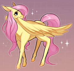 Size: 1409x1343 | Tagged: safe, artist:cozygh0st, fluttershy, pegasus, pony, g4, large wings, solo, thin legs, wings