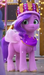 Size: 1016x1712 | Tagged: safe, screencap, pipp petals, pegasus, pony, g5, my little pony: make your mark, my little pony: make your mark chapter 3, winter wishday, spoiler:g5, spoiler:winter wishday, cropped, female, hat, mare, solo