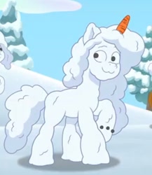 Size: 923x1065 | Tagged: safe, screencap, izzy moonbow, pony, unicorn, g5, my little pony: tell your tale, snow pun intended, spoiler:g5, spoiler:my little pony: tell your tale, spoiler:tyts01e37, :3, cute, izzy the snow mare, izzybetes, solo