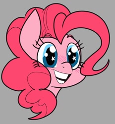 Size: 700x754 | Tagged: safe, artist:shelbysmol, pinkie pie, earth pony, pony, g4, bust, cute, diapinkes, female, gradient background, happy, mare, ponk, smiling, solo, starry eyes, wingding eyes