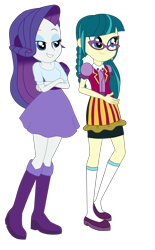 Size: 2700x4359 | Tagged: safe, artist:gmaplay, juniper montage, rarity, human, equestria girls, equestria girls specials, g4, my little pony equestria girls: mirror magic, simple background, transparent background