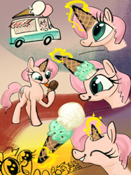 Size: 2048x2732 | Tagged: safe, artist:ja0822ck, pony, unicorn, food, high res, ice cream, ice cream cone, ice cream truck