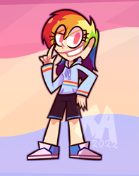 Size: 741x940 | Tagged: safe, artist:keymilanimations, rainbow dash, human, g4, converse, female, humanized, shoes, sneakers, solo
