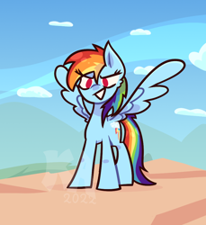 Size: 872x953 | Tagged: safe, artist:keymilanimations, rainbow dash, pegasus, pony, g4, female, solo, spread wings, wings