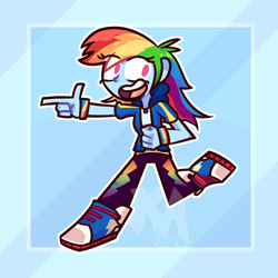 Size: 1040x1040 | Tagged: safe, artist:keymilanimations, rainbow dash, human, equestria girls, g4, converse, female, shoes, sneakers, solo