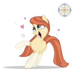 Size: 2722x2617 | Tagged: safe, artist:r4hucksake, artist:sparkling_light base, oc, oc only, oc:frazzle, earth pony, pony, base used, earth pony oc, female, heart, high res, mare, open mouth, simple background, solo, swoon, transparent background