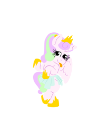 Size: 3072x4096 | Tagged: safe, artist:soundwavedragon, oc, oc only, oc:fizzy sprinkles, alicorn, pony, 2023 community collab, derpibooru community collaboration, :p, alicorn oc, alicornified, bipedal, clothes, crown, eyelashes, hoof shoes, horn, jewelry, png, race swap, regalia, simple background, skirt, solo, tiara, tongue out, transparent background, wings