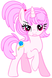 Size: 607x902 | Tagged: safe, artist:appledashian, artist:faithydash, oc, oc only, oc:lollipop swirl, pony, unicorn, 2023 community collab, derpibooru community collaboration, base used, female, full body, horn, mare, show accurate, simple background, solo, transparent background, unicorn oc