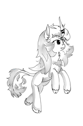 Size: 790x1200 | Tagged: safe, artist:hieq, oc, oc only, kirin, 2023 community collab, derpibooru community collaboration, cloven hooves, female, simple background, solo, transparent background