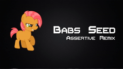 Size: 1920x1080 | Tagged: safe, artist:assertive fluttershy, babs seed, earth pony, pony, g4, 2012, absurd file size, animated, brony music, downloadable, female, filly, foal, link in description, music, nostalgia, remix, solo, sound, text, waveform, webm, youtube, youtube link, youtube video