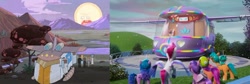 Size: 868x293 | Tagged: safe, edit, edited screencap, screencap, hitch trailblazer, izzy moonbow, pipp petals, sparky sparkeroni, sunny starscout, zipp storm, dragon, earth pony, human, pegasus, pony, unicorn, g5, my little pony: a new generation, my little pony: make your mark, my little pony: make your mark chapter 3, winter wishday, spoiler:g5, spoiler:winter wishday, beth smith, female, hitchbutt, izzy moonbutt, jerry smith, mane five, mare, marestream, morty smith, pipp butt, rick and morty, rick sanchez, screaming sun, spoilers for another series, summer smith, vehicle, zippbutt