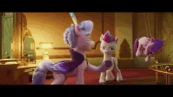 Size: 1920x1080 | Tagged: safe, edit, edited screencap, screencap, pipp petals, queen haven, zipp storm, pegasus, pony, g5, my little pony: a new generation, my little pony: make your mark, my little pony: make your mark chapter 3, winter wishday, spoiler:g5, spoiler:my little pony: a new generation, spoiler:winter wishday, animated, comparison, female, mare, mi mi miii, royal sisters (g5), siblings, singing, sisters, sound, unamused, webm, zipp storm is not amused