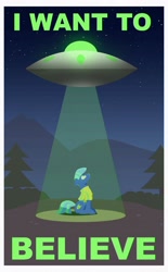 Size: 2544x4096 | Tagged: safe, artist:renderpoint, oc, oc only, pony, clothes, looking up, night, poster, solo, text, the x files, tree