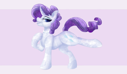 Size: 2400x1400 | Tagged: safe, artist:uberponya, rarity, crystal pony, pony, unicorn, the crystal empire 10th anniversary, g4, curved horn, female, horn, jewelry, mare, simple background, solo