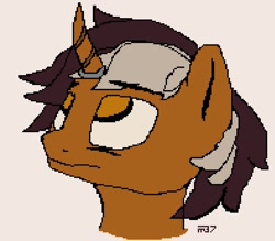 Size: 987x864 | Tagged: safe, artist:m37, oc, oc only, oc:wrench ironbolt, pony, unicorn, bust, pixel art, portrait, solo