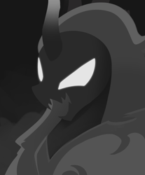 Size: 2094x2532 | Tagged: safe, artist:dusthiel, pony of shadows, g4, high res, monochrome, solo