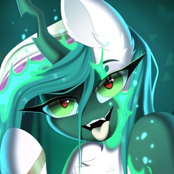 Size: 1700x1700 | Tagged: safe, artist:kebchach, alicorn, changeling, changeling queen, pony, female, heart, heart eyes, solo, wingding eyes