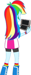 Size: 340x813 | Tagged: safe, artist:dustinwatsongkx, rainbow dash, human, equestria girls, g4, 3ds, facing away, simple background, solo, transparent background