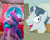 Size: 1366x1080 | Tagged: safe, edit, edited screencap, screencap, izzy moonbow, party favor, pony, unicorn, g4, g5, my little pony: make your mark, my little pony: make your mark chapter 3, the cutie map, winter wishday, spoiler:g5, spoiler:winter wishday, comparison, female, i didn't listen, image macro, male, mare, stallion