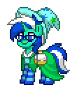 Size: 110x132 | Tagged: artist needed, safe, oc, oc only, oc:rainy fluctus, pony, unicorn, pony town, 2d, bag, clothes, glasses, hat, mage, male, simple background, socks, solo, striped socks, transparent background, wizard hat